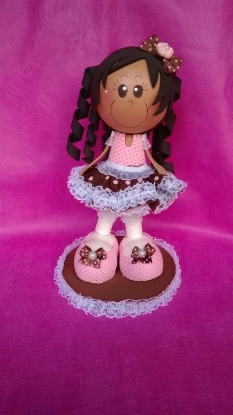 Fofucha Marrom e Rosa